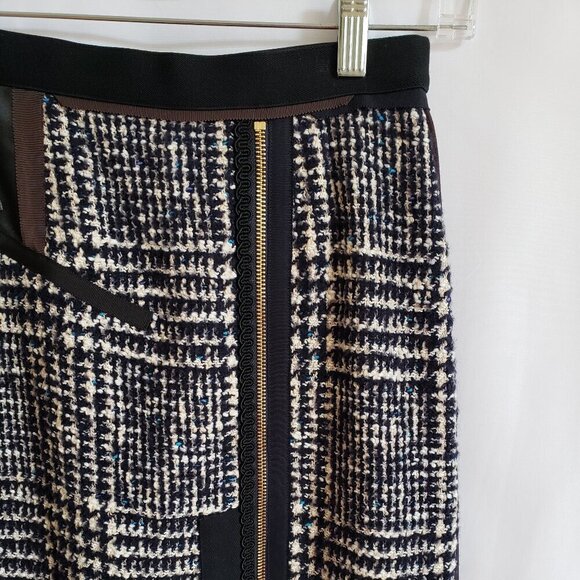 Kolor - Mixed Media Black, Brown, Tan, Blue Lined Skirt. Size 1 - Picture 4 of 11